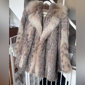 Mob wife Elegant Multitone Fur Jacket